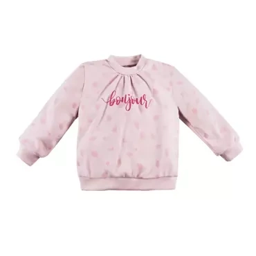 UNIQUE Ewa Klucze Bluza z marszczeniem - róż druk