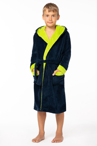 Szlafrok dziecięcy Kids Delfino - navy/lime