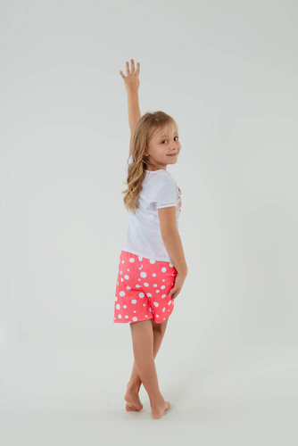 Raba Italian Fashion Piżama dziecięca - biały/druk malinowy