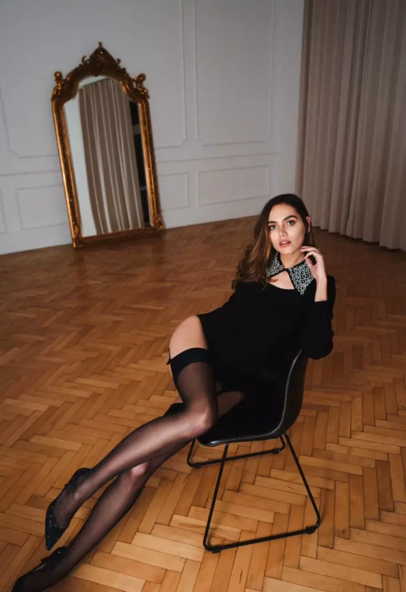 Calze pończochy do paska - czarne