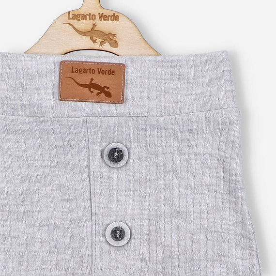 KAR-0001 Spodnie z dzianiny prążkowej Lagarto Verde - szary