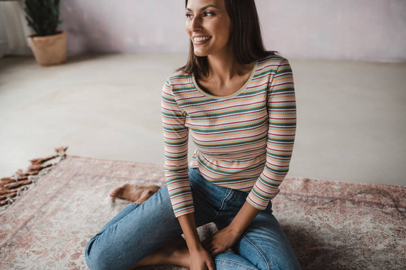 Milk Shirt Bluzka do karmienia i ciążowa Milk&Love w prążek zielony