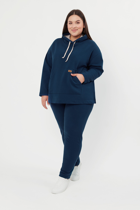 Lagos Bluza damska z kapturem Italian Fashion - jeansowy