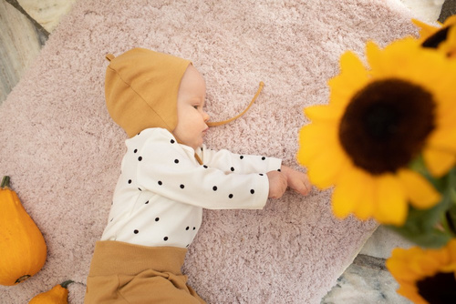 Tres Bien Pinokio Wiązana Czapka niemowlęca - żółty