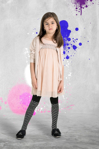 2323 Hazel  Rajstopy Dziewczęce Knittex  nero-bianco