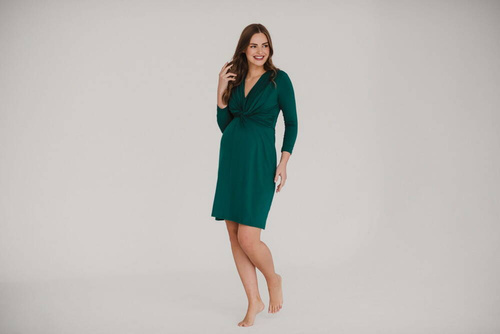 Loop Sukienka ciążowa i do karmienia rękaw 7/8 Milk&Love butelkowa zieleń