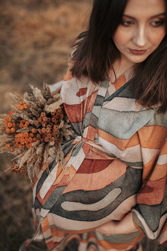Rainbow Mountain Kimono Szlafrok bambusowy Makaszka