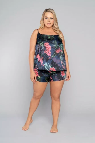 Amazonia Piżama Damska wąskie ramiączko, spodenki Italian Fashion - druk