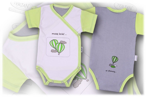 Body kopertowe krótki rękaw "BALONIK" różowy Terjan