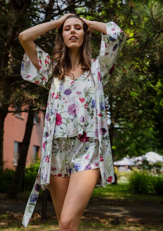 DK-KK Flowers Komplet piżama damska DKaren - 5 biały