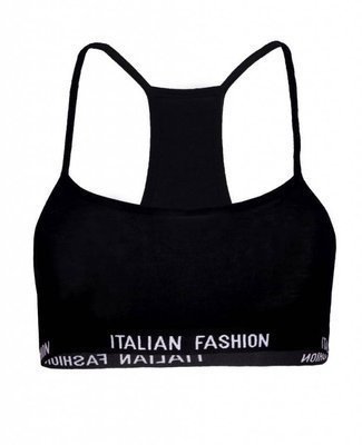 Nikola Italian Fashion Stanik dziewczęcy, wąskie ramiączko - czarny