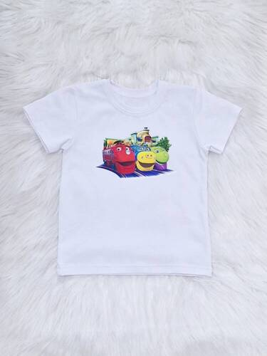 Pociągi Bambarillo Koszulka dziecięca krótki rękaw biały