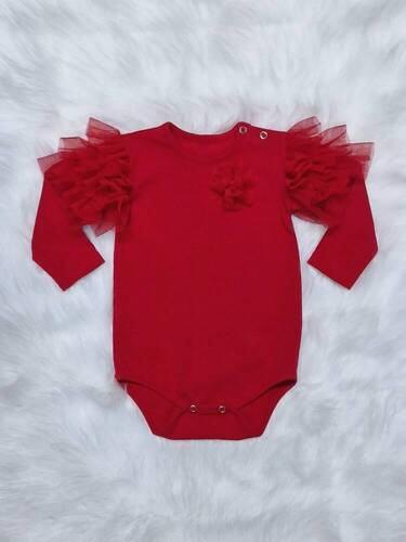 Carmen Bambarillo Body z długim rękawem czerwony