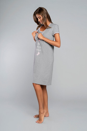 Carlina Koszula ciążowa i do karmienia Italian Fashion - melanż/róż