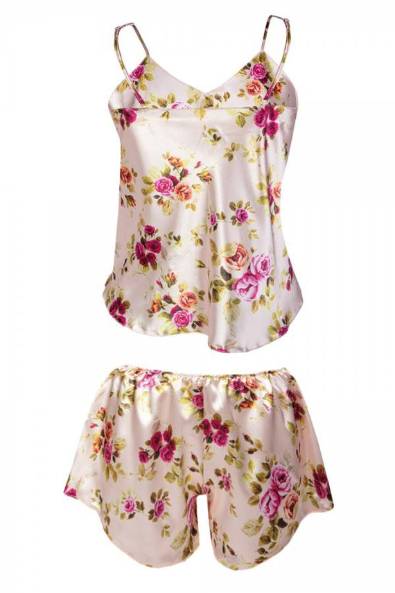 DK-KK Flowers Komplet piżama damska DKaren - 4 ecru