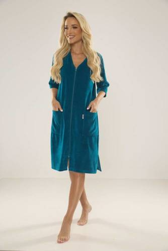 431 Welur Szlafrok Damski Forex - turkus