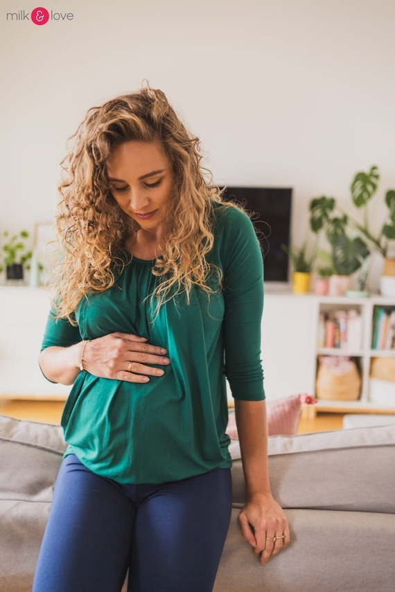 Kangaroo Milk&Love bluzka ciążowa i do karmienia z rękawem 7/8 rose brown