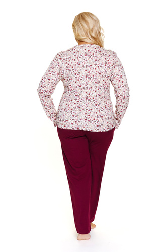 7307 Doctor Nap – Piżama damska plus size rozpinana | 95% bawełna, polska produkcja - flores