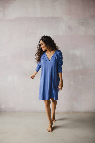 Moon bambusowa koszula nocna ciążowa i do karmienia długi rękaw Milk&Love very peri