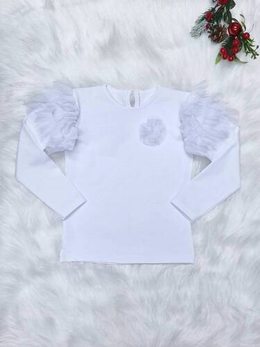 Carmen Bambarillo Bluzka dziecięca krótki rękaw biały