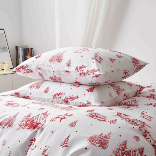 Laponia Pościel świąteczna bawełniana satynowa Spod Igły i Nitki biała czerowna – elegancka i miękka