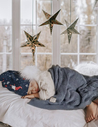 Ażurowy kocyk WAVES eco cotton Yosoy Denim