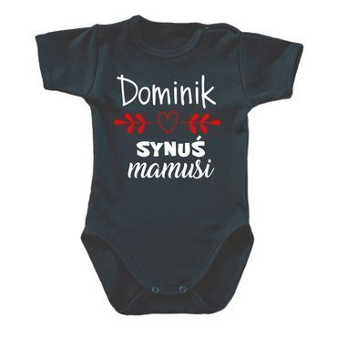 Body długi rękaw "Synuś mamusi z imieniem" Moocha czarny