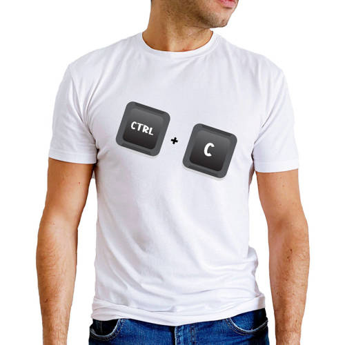 "CTRL+C" Moocha koszulka męska biały