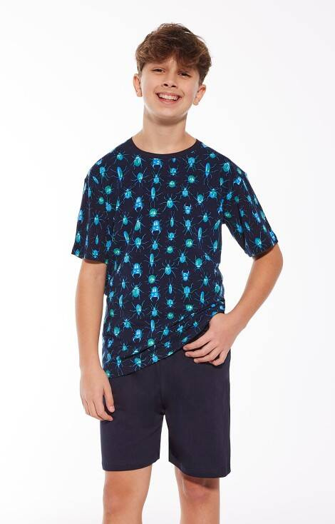 335/114 Beetles Piżama chłopięca Cornette granatowy