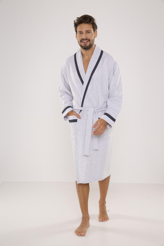 564 Bruno szlafrok męski De Lafense - jasny melanż
