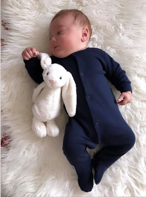 Pajacyk niemowlęcy gładki Martex granatowy