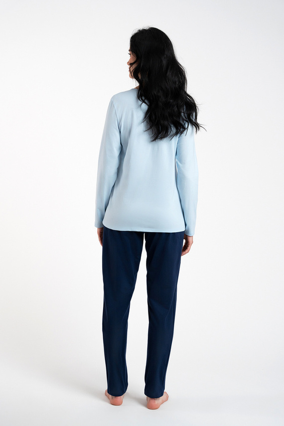 Arietta Piżama Damska długi rękaw i spodnie Italian Fashion - niebieski