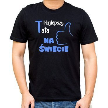 "Najlepszy tata na świecie"  Moocha koszulka dla taty czarny
