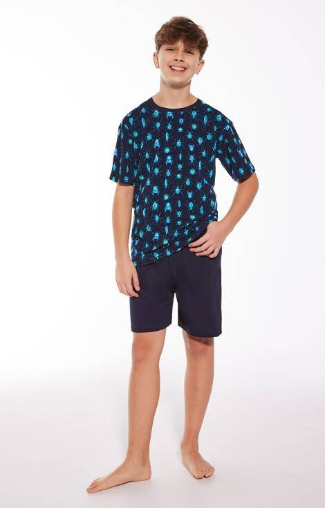 335/114 Beetles Piżama chłopięca Cornette granatowy