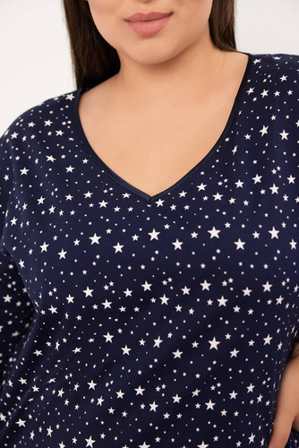 Libra koszula nocna, rękaw 3/4 Italian Fashion - druk