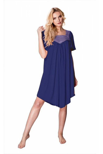 388 Józefina halka koszula nocna damska Mewa granatowy