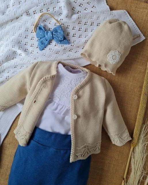 Sweterek BSW/026 ażurowy Marija - beżowy