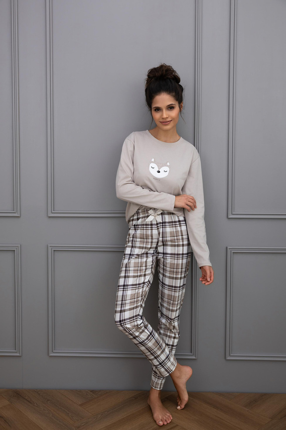 Tinsley Piżama damska Sensis – bawełniana, długa, w kratkę