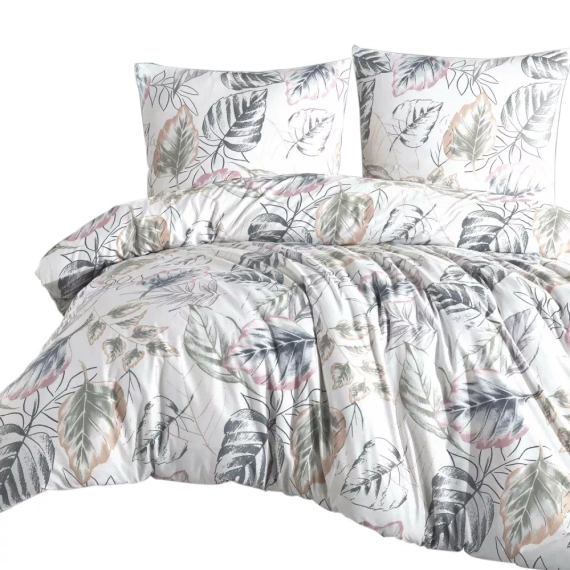 31505/1 Pościel flanelowa liście Darymex biały