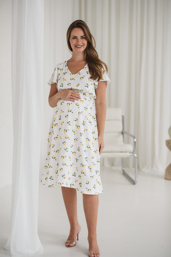 Lovely Dress Midi Milk&Love sukienka ciążowa i do karmienia granatowa w groszki