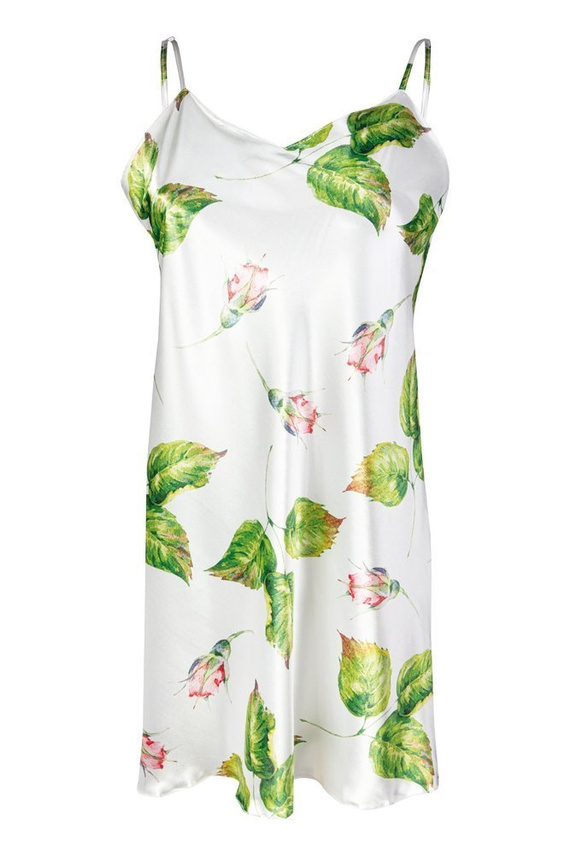 DK-HK Flowers Halka satynowa koszulka damska DKaren - 7 biały