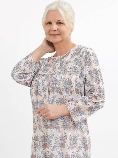 204 Bogna II rozpinana koszula nocna Martel - morelowy biały 14