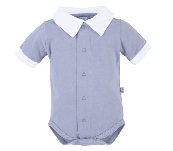 045KR Szary Little Gentleman Body z krótkim rękawem Marija - szary