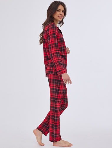 482/408 Kaya Piżama damska rozpinana Cornette czerwony