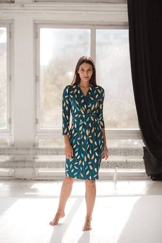 Grow with me sukienka ciążowa i do karmienia Milk&Love turkus w listki