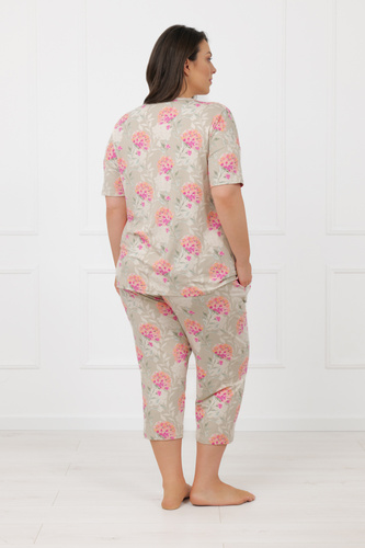Piżama damska Harmonia Italian Fashion krótki rękaw spodnie 3/4 wiskoza