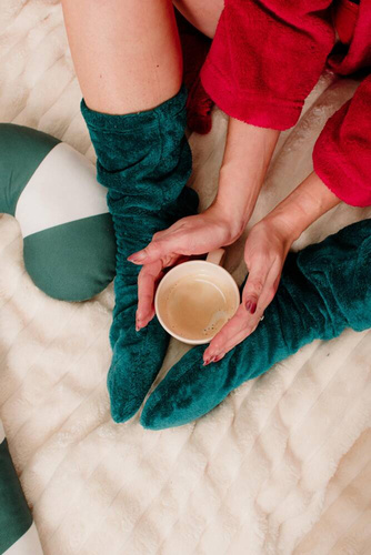 553/554 Wellsoft Gładkie skarpetki do spania De Lafense - zielony