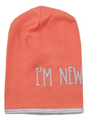 Czapka bawełniana "Im New" Koala -koralowy