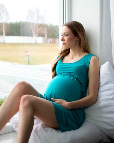 313 Koszula ciążowa i do karmienia MIRACLE- zielona  