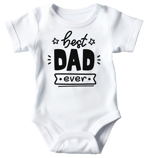 "Best dad ever" Moocha Body krótki rękaw biały